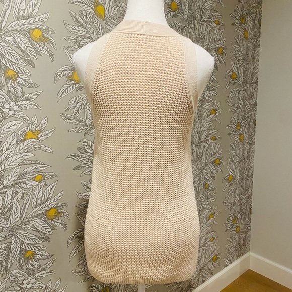 VINCE Cream Knit Waffle Sleeveless Sweater Tank Cotton Women Small - Picture 8 of 8